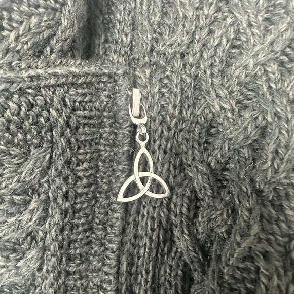 Aran Crafts Women's Cardigan Size Small Green Wool Ireland Cable Knit Fisherman - Picture 6 of 10